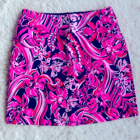 Lilly Pulitzer luxletic size 2 Maryana skort pink blue UPF 50 - Picture 1 of 4